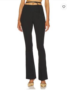 Lovers + Friends Belted Black Boot-Cut Flare Pants